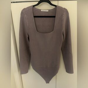 Abercrombie & Fitch Women's Ribbed Square Neck Sweater - Brown